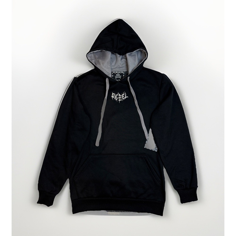Rebel Vengeance Mens Tapestry‎ Grim Reaper Skeleton Hoodie Pullover Size Small